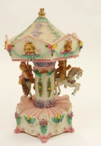 KLASSISCHE SCHÄTZE TEDDYBÄR MUSIKKARUSSELL Die Teddybären Picknick WIE BESEHEN - Bild 1 von 5