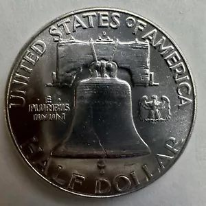 1963 D FRANKLIN "Benji" 50c Half Dollar 90% SILVER Coin-BU WRPM-105 #A63RP01 - Picture 1 of 7