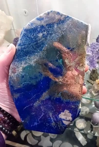 Lapislázuli Freeform con espalda de pirita cruda (AB) - Imagen 1 de 3
