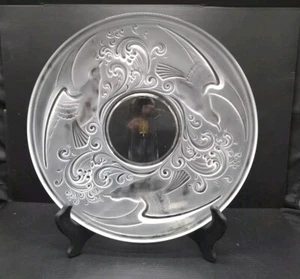 Val St Lambert Gloucester Frosted Crystal Art Deco 12" Chop Plate - Picture 1 of 6