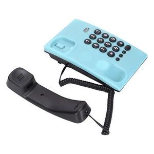(blue)Corded Telephone Desktop Landline Pauseable For Office For Home - Zdjęcie 1 z 12