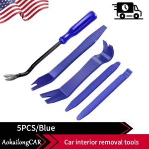 5PC Car Trim Removal Tool Set Hand Tools Pry Bar Panel Door Interior Clip Kit US - Foto 1 di 11