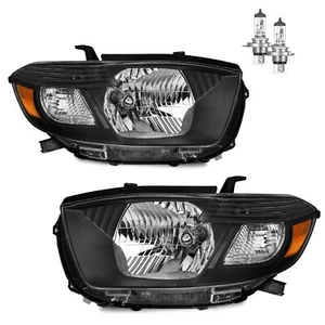 Black Headlights Assembly For 2008 2009 2010 Toyota Highlander W/bulbs L+R Pair - Picture 1 of 8