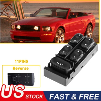 Interruptor de ventana eléctrica para Ford Mustang Convertible 1994 1995 1996-2004 delantero izquierdo Foto 1 de 4