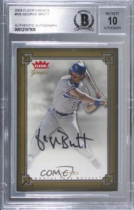2004 Fleer Greats of the Game George Brett BAS Certified BGS Encased Auto HOF