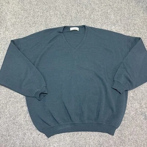 Vintage St Croix Sweater Mens 2XL Blue 100% Wool Pullover V Neck USA Made - Picture 1 of 14