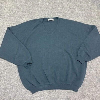Vintage St Croix Sweater Mens 2XL Blue 100% Wool Pullover V Neck USA Made - Image 1 of 4
