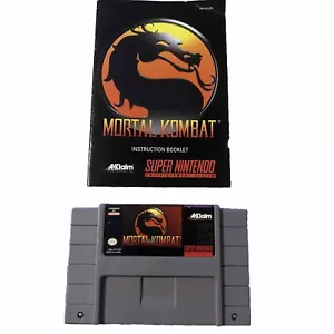 Mortal Kombat 1 SNES Authentic Nintendo Video Game W/ Booklet Manual TESTED VGC - Picture 1 of 8