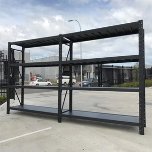 4.0M Metal Warehouse Racking Storage Garage Shelving Shelf Shelves - Matte Black - Picture 1 of 17