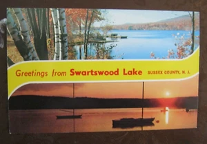Greetings From Swartswood Lake Sussex County NJ Chrome - Picture 1 of 2