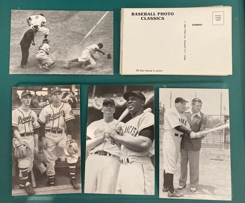 27 TCMA B&W Baseball Photo Classics PostCards-Mantle. Jackie Robinson Mays. Babe Cover