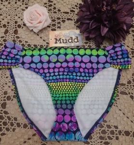 MUDD SeXy Slinky Größe Small - Punktedruck seitlich geraffte Bikinihose Schwimmhose neu mit Etikett $ 28 - Bild 1 von 9
