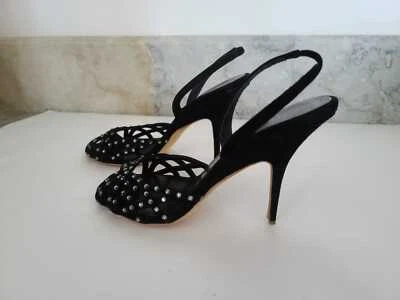 Tacones Donna Karan de gamuza negros con tachuelas Foto 1 de 4