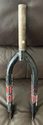 Redline Fork 1 1/8 Threadless Old School BMX Forks RL Black CRMO 4130 - Used - Image 1 of 4