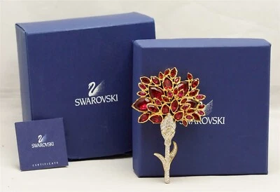 Broche broche flor cristales rojos y blancos SWAROVSKI raro con caja  Foto 1 de 4