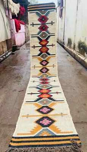 Beige Peruanisch Kelim Teppich Wohnzimmer Türkisch Vintage Bereich Navajo - Bild 1 von 8