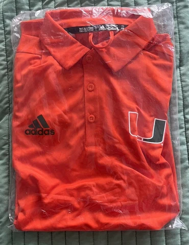 Miami Hurricanes Adidas Polo Men’s Size Medium team issued (New in Bag) Cover