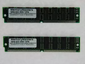 32MB (2X16MB) EDO NON-PARITY 60NS SIMM 72-PIN 5V 4X32 - Picture 1 of 1