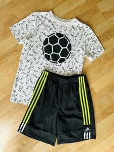 ADIDAS & Xersion 2 pc set Athletic Shorts Soccer graphic T-shirts boys XL 18/20 - Picture 1 of 7