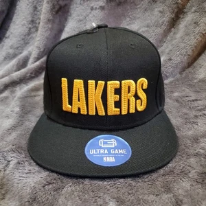 Los Angeles Lakers Ultra Game NBA Stitched Hat Black/Yellow Snapback Adjustable - Picture 1 of 11