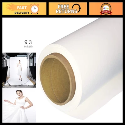 Rollo de telón de fondo blanco sin costuras para fotografía - Papel 53"x16' para foto y video Foto 1 de 4
