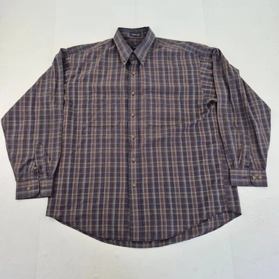 Camisa VAN HEUSEN Grande 16 16.5 Púrpura Para Hombre Botones Mezcla de Algodó... - Imagen 1 de 4