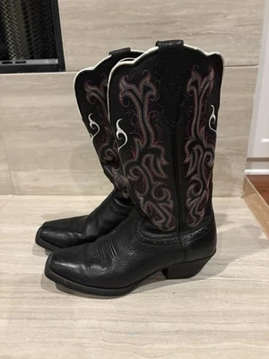 Justin Boots L2554 Stampede Black Leather Western Boots Women's Size 7 B - Image 1 of 4