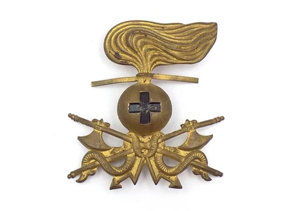 Original Segunda Guerra Mundial Ejército Italiano Ingenieros Reales Médula Casco Gorra Insignia Foto 1 de 2