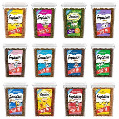 TEMPTATIONS Classic Cat Treats - Crunchy and Soft, 16 Oz. Tub (Select Flavor) - Image 1 of 4