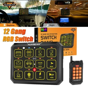 AUXBEAM 12 Gang RGB Switch Panel LED On-Off Circuit Relay Remote Control For GMC - Picture 1 of 12