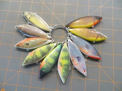 Rare Tom Mann Lures Salesman Sample Ring - 10 Lures - Image 1 of 4