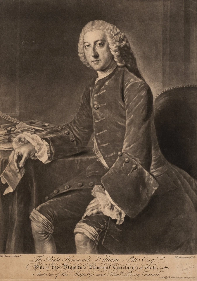 HOUSTON (*1721) nach HOARE OF BATH (*1707), William Pitt der Ältere, Mezzotinto - Bild 1 von 4
