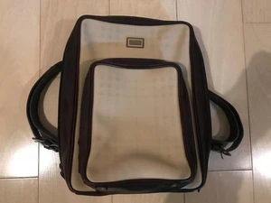 Zaino Burberry modello check pelle PVC unisex beige marrone 8x12x3 pollici - Foto 1 di 14