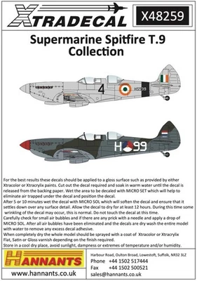 Xtradecal X48259 1:48 Supermarine Spitfire Tr.9 Collection Part 1 - Image 1 of 2