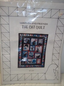 Cat Quilt Pattern Sampler and Friends  80" X 100" NEW IN PACKAGE - Picture 1 of 3