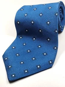 Corbata XMI Vintage Hecha a Mano en EE. UU. 100% Seda Para Hombre Azul Blanco NUEVA - Imagen 1 de 3