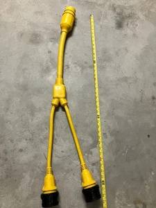Marinco Y Shore Power Pigtail Adapter 50A 125/250V Male to 2 30 A Female - Picture 1 of 5