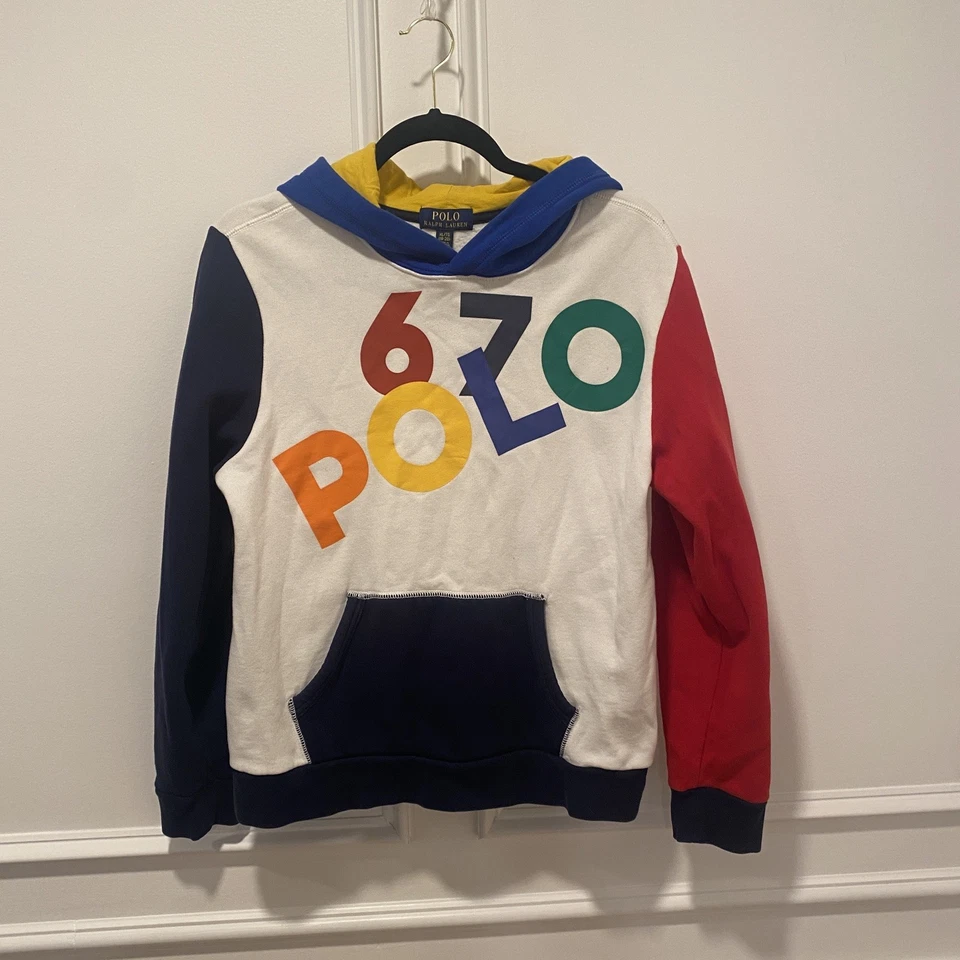 Polo Ralph Lauren 67 Youth Colorblock Fleece Hoodie Multicolor Size XL - Image 1 of 4