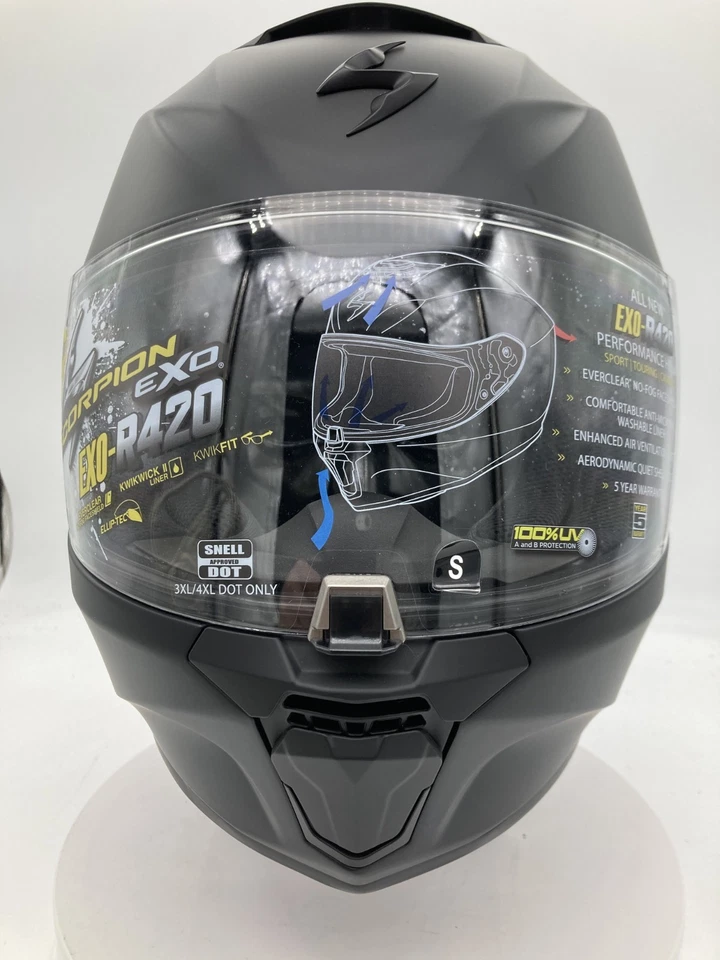 Scorpion Exo-R420 Matte Black Full Face Helmet Motorcycle Size Small Foto 1 de 4