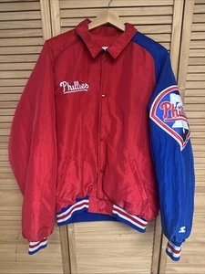 Vintage Starter Philadelphia Phillies Jacket - Red - Size Large - Picture 1 of 9