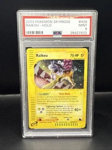 Pokémon PSA 9 Raikou H26/H32 Skyridge Holo - Picture 1 of 4