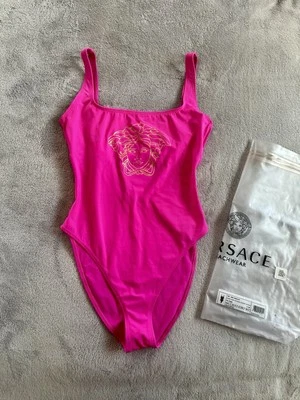 Versace Medusa Logo Pink Gold One Piece Swimsuit Sz 2 US S $675 - Image 1 of 3