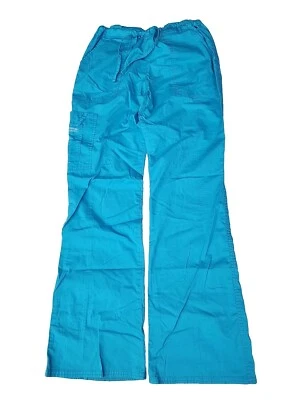 Cherokee Workwear Scrubs Cargo Drawstring Tall Pant Womens Sz ST Blue TRQW - EUC - Image 1 of 4