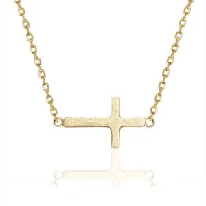 14K Yellow/White/Rose Gold Cross Pendant Necklace - Picture 1 of 8