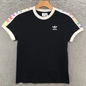 Adidas Tee Tshirt Top Womens Small Black Short Sleeve Casual Pullover Logo Sport - Picture 1 of 20