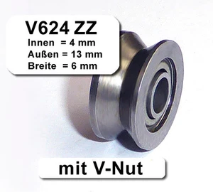 Laufrolle mit Kugellager für Linearantrieb, 3D-Drucker, CNC V624ZZ - Bild 1 von 1