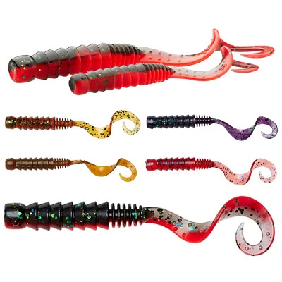 Savage Gear Pro Grub 5cm 6,5cm 8 Stück Twister Gummiwurm Barsch Forelle Zander - Bild 1 von 2