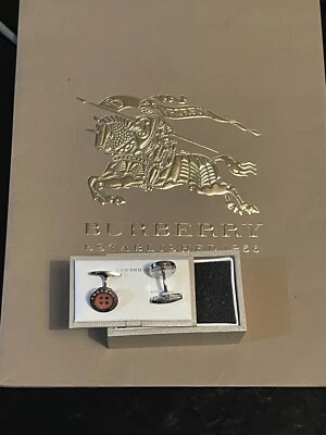 Gemelos Burberry London Vintage esmalte redondo. Nuevo con etiquetas Ox Plus Bolso Color Naranja Foto 1 de 4