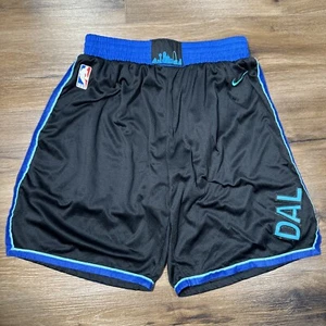 Nike NBA Dallas Mavericks Black Blue Shorts Size Large 48 Lined - Picture 1 of 10