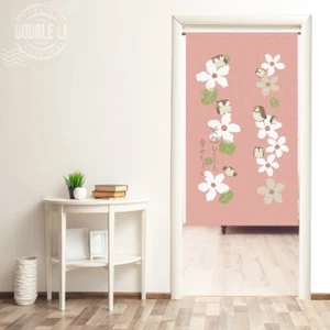 JAPONÉS Noren Cortinas de Puerta Divisor de Habitación Tapiz Colgante Rosa Sakura Búho Feliz - Imagen 1 de 5